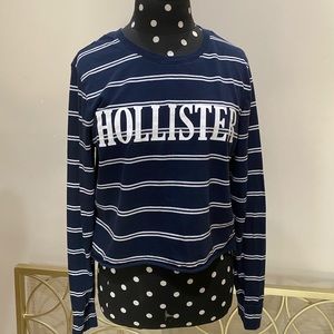 Navy blue striped hollister shirt